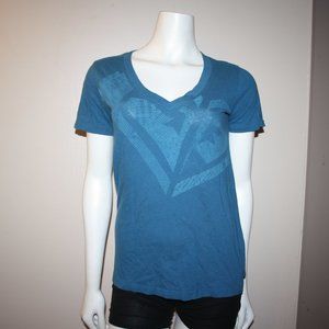 🌊💎 Roxy · Turquoise Logo Tee · Size Small